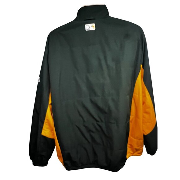 Majestic Oakland Athletics Baseball MLB Zip Jacket 2XL Green Gold Spell Out Logo - Picture 2 of 11